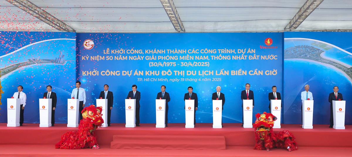 Cận cảnh lễ khởi công siêu dự án Khu đô thị lấn biển Cần Giờ của Vingroup