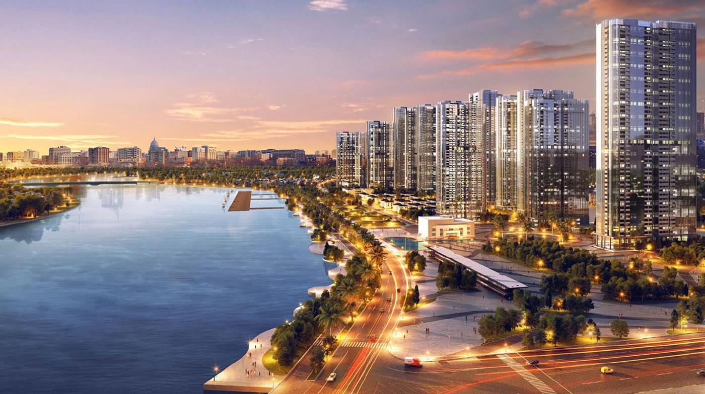 Hình ảnh phối cảnh biệt thự Bason The Victoria tại dự án Vinhomes Golden River.
