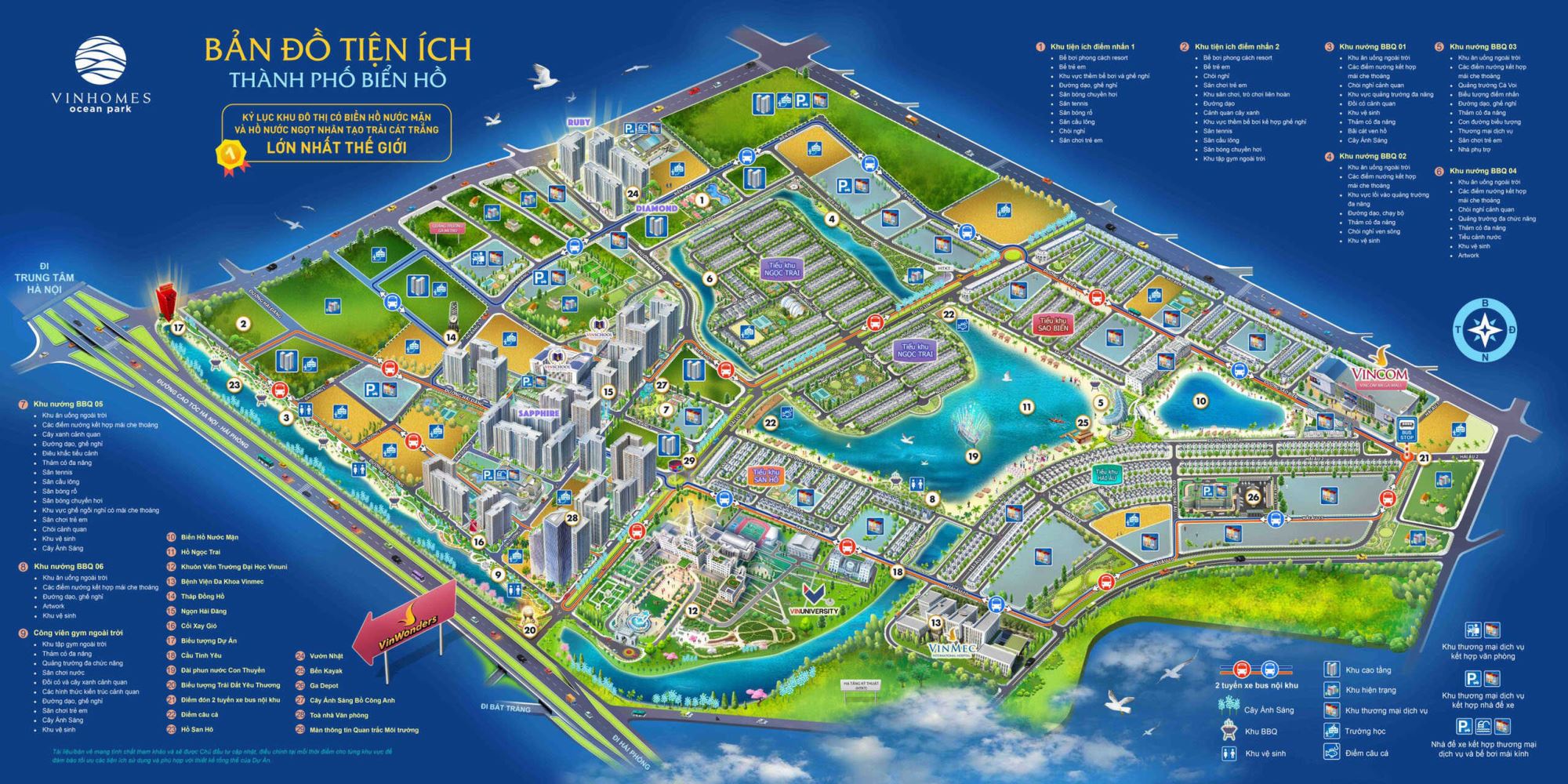 Mặt bằng tổng quan khu đô thị Vinhomes Ocean Park Gia Lâm