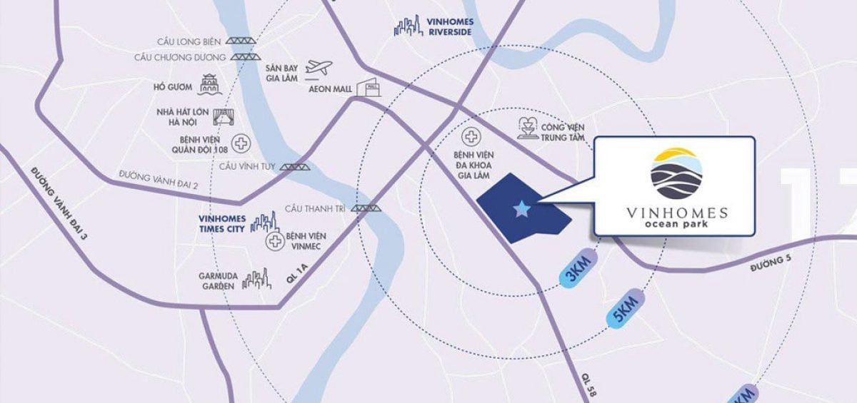 Vị trí Vinhomes Ocean Park Gia Lâm