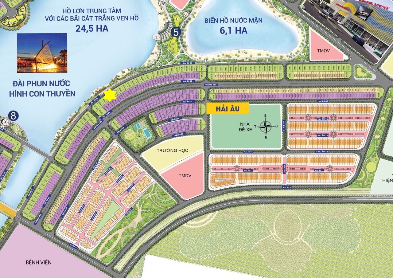 Mặt bằng Vinhomes Ocean Park - tiểu khu Hải Âu