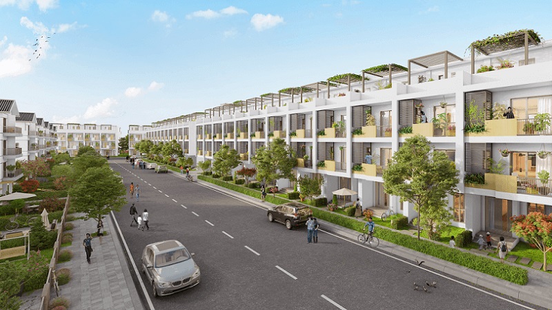 Mẫu nhà liền kề có nhiều không gian xanh