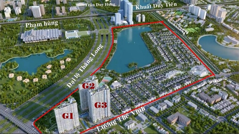 Vị trí Tòa G1 Vinhomes Green Bay Mễ Trì