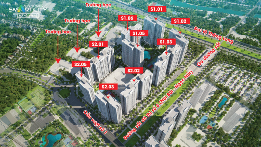 Phối cảnh tòa S2.05 The Sapphire 2 Vinhomes Smart City
