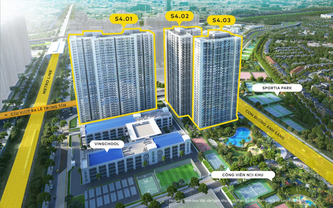 Phối cảnh vị trí tòa S4.02 The Sapphire 4 Vinhomes Smart City