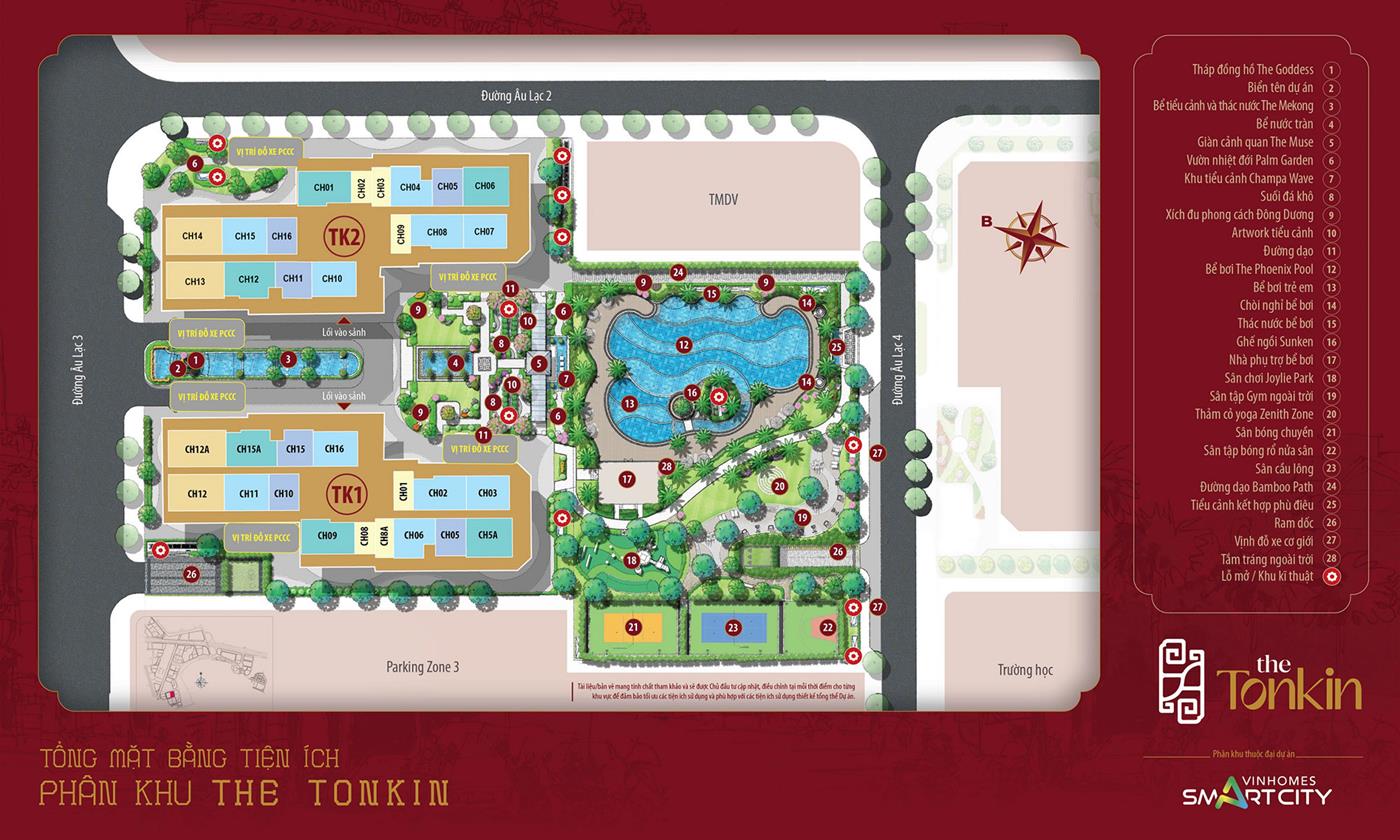 Mặt bằng tổng thể tòa tòa TK1 The Tonkin Vinhomes Smart City