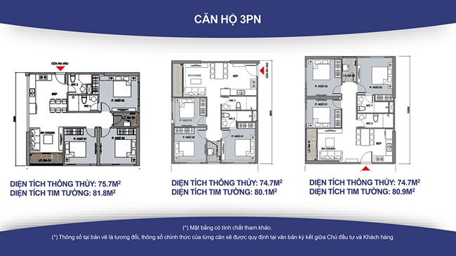 Thiết kế căn hộ 3 phòng ngủ S106 Vinhomes Ocean Park