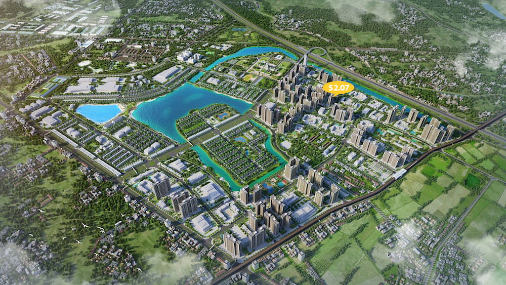 Phối cảnh vị trí tòa S2.07 The Sapphire 2 Vinhomes Gia Lâm