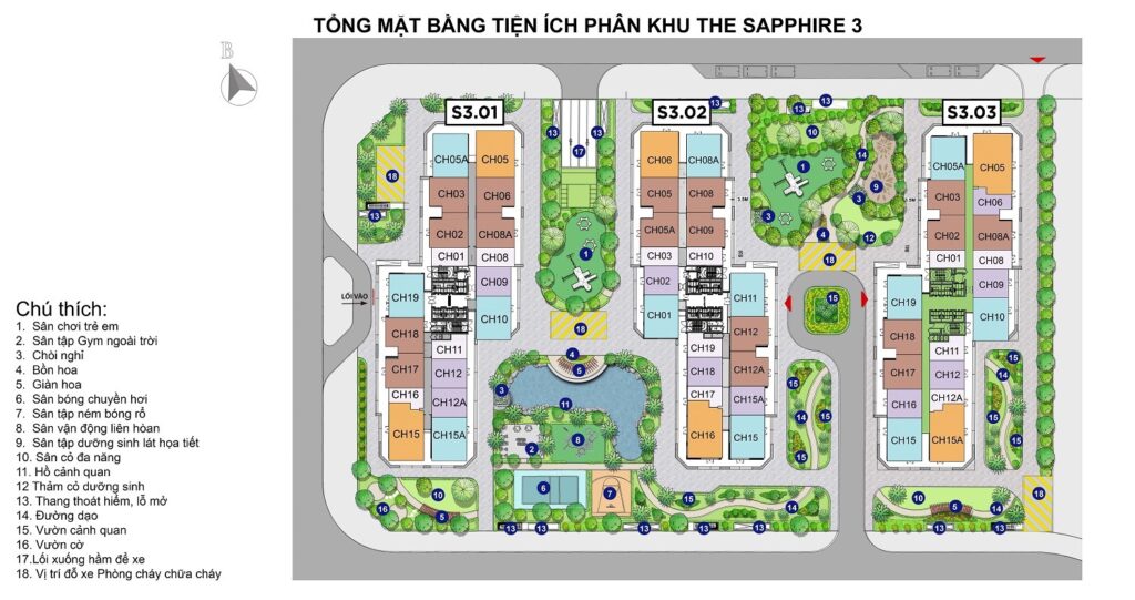 Mặt bằng tổng thể tòa S3.01 The Saphire 3 Vinhomes Smart City