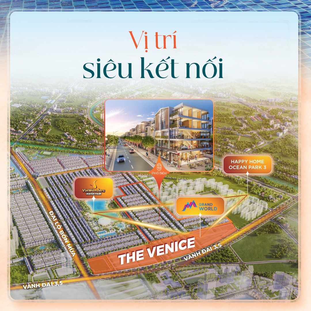 Vị trí siêu kết nối của khu Phố Biển. (Nguồn: Fanapge Vinhomes Ocean Park 3)