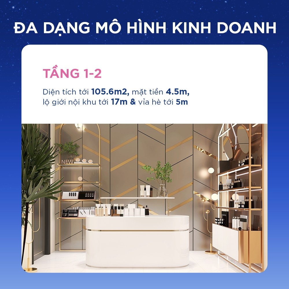 Nhà phố tại Vinhomes Global Gate mở ra tiềm năng kinh doanh với mặt bằng tâng 1, tầng 2 rộng rãi, thoáng mát