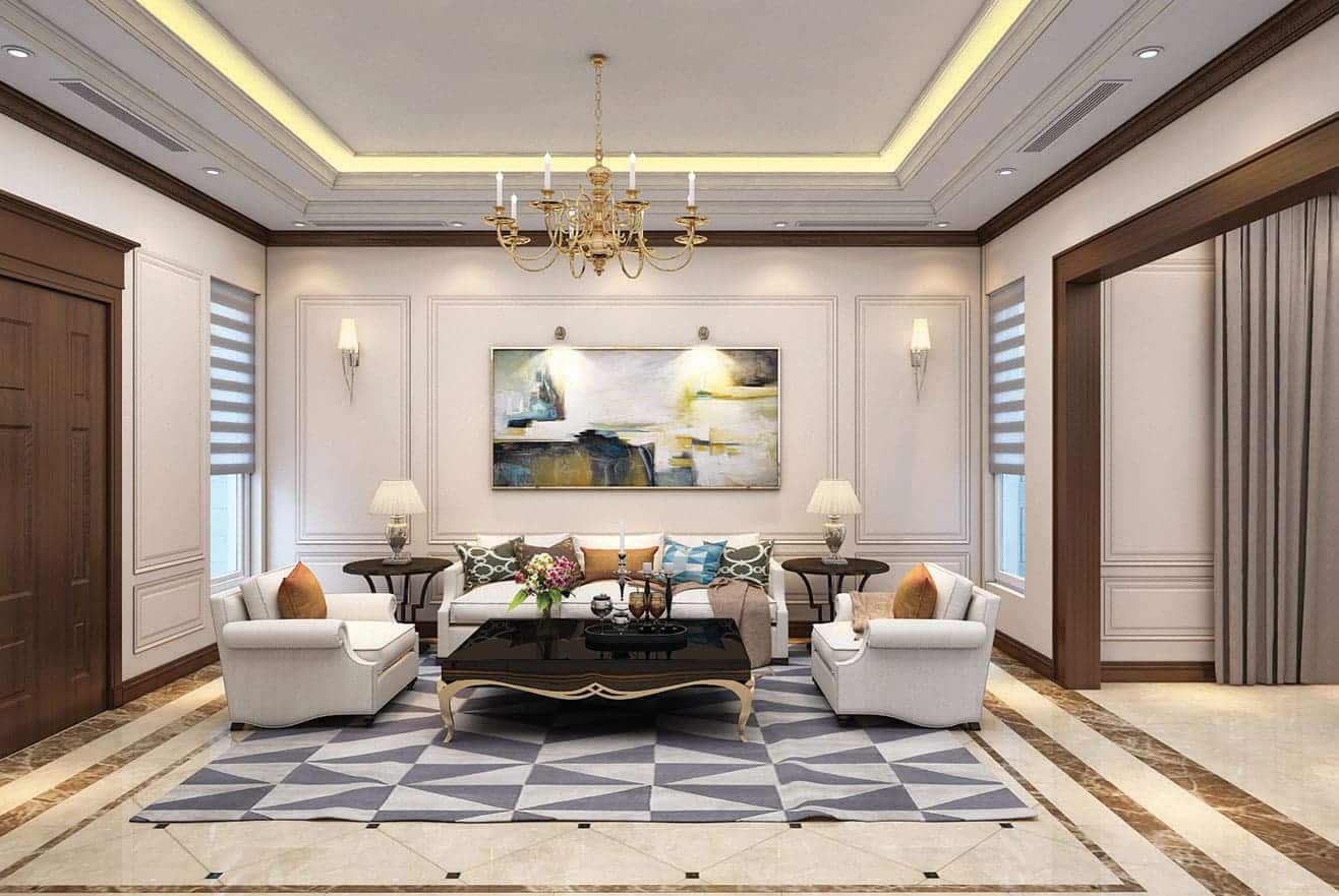 Phối cảnh nội thất biệt thự The Victoria Vinhomes Golden River tại cảng Bason, Bến Nghé, Quận 1.