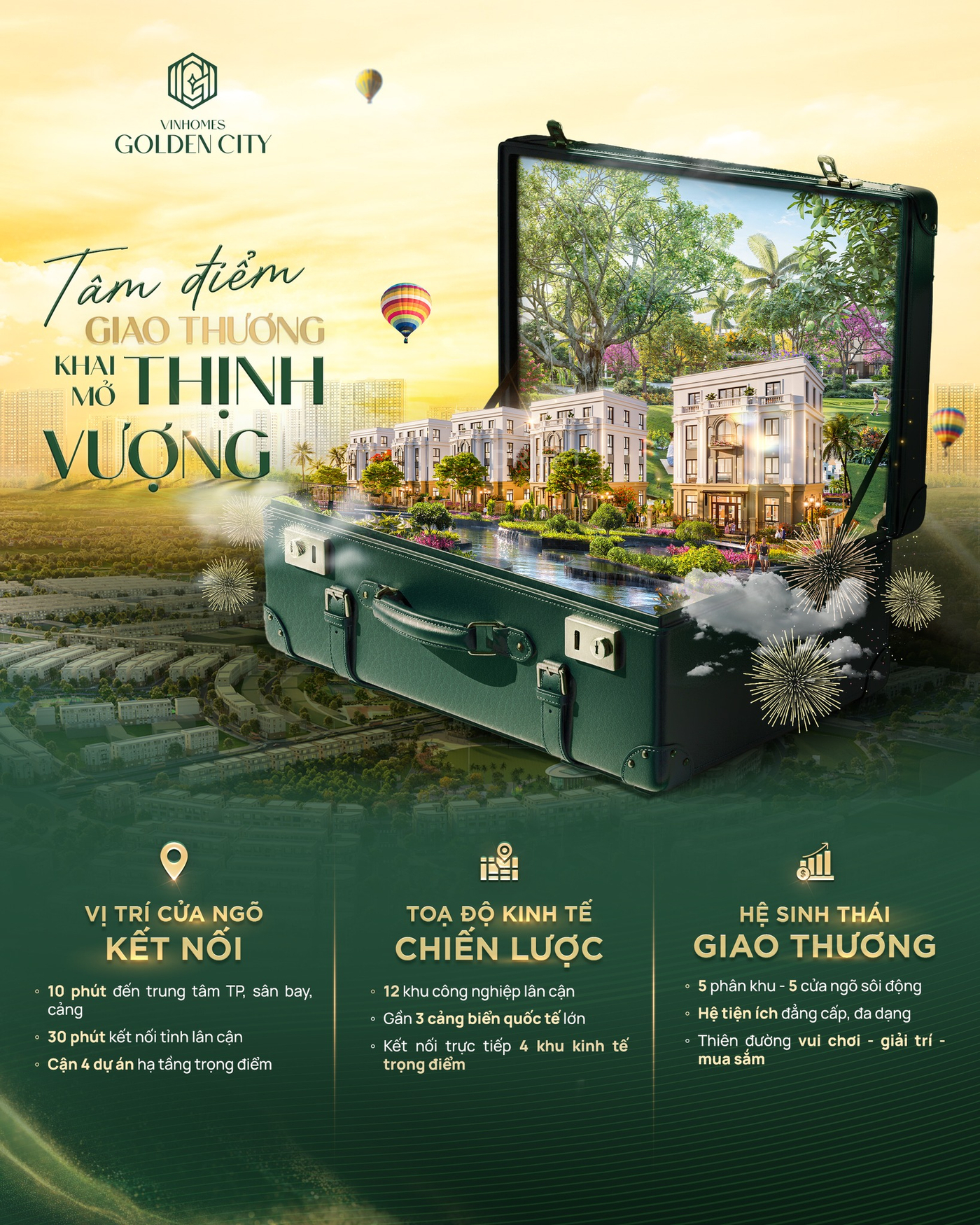 Là biểu tượng sống và giao thương mới của Hải Phòng, Vinhomes Golden City sở hữu lợi thế hiếm có để trở thành trung tâm phát triển kinh tế trọng điểm của khu vự