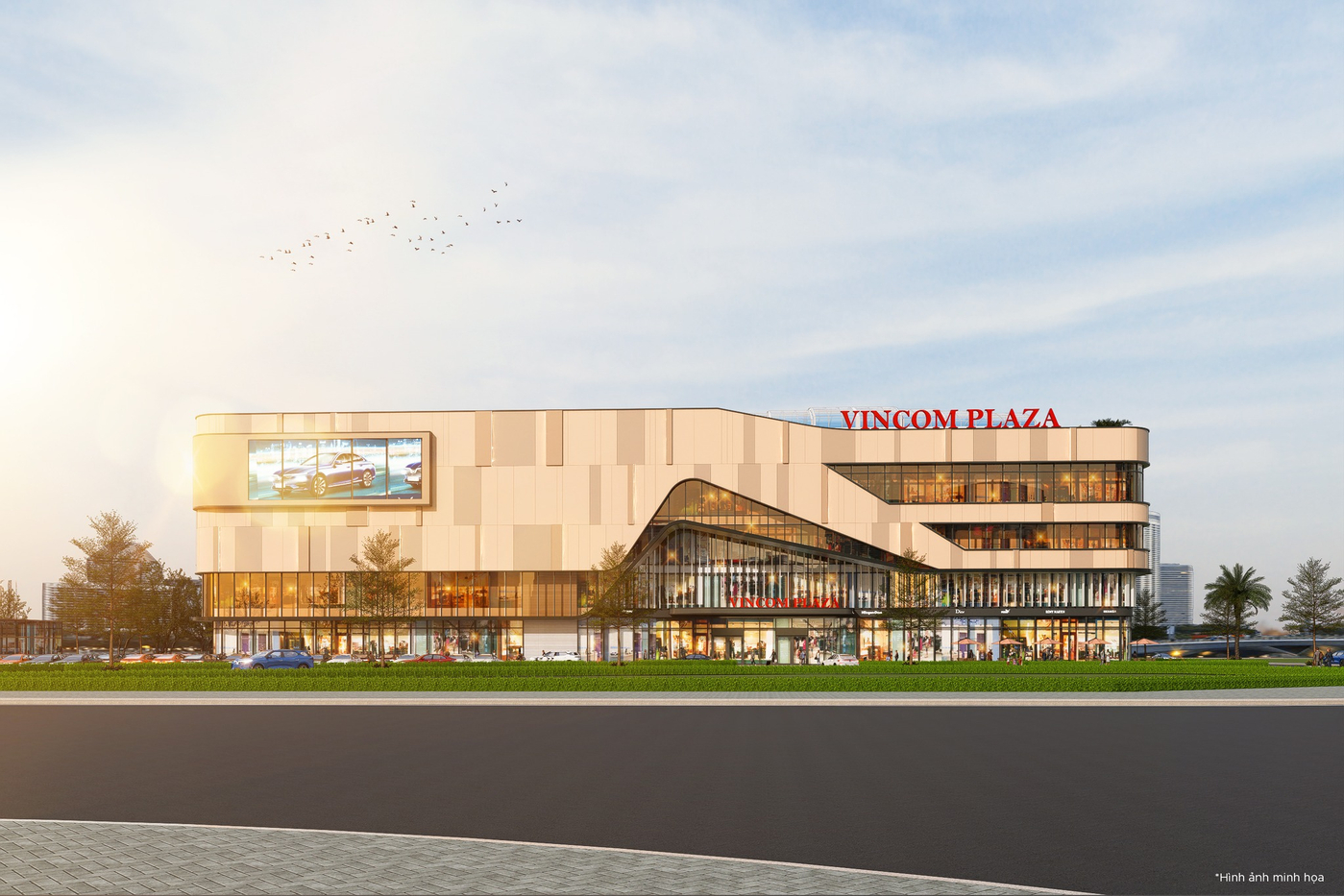 Toàn cảnh mặt tiền của Vincom Wonder City