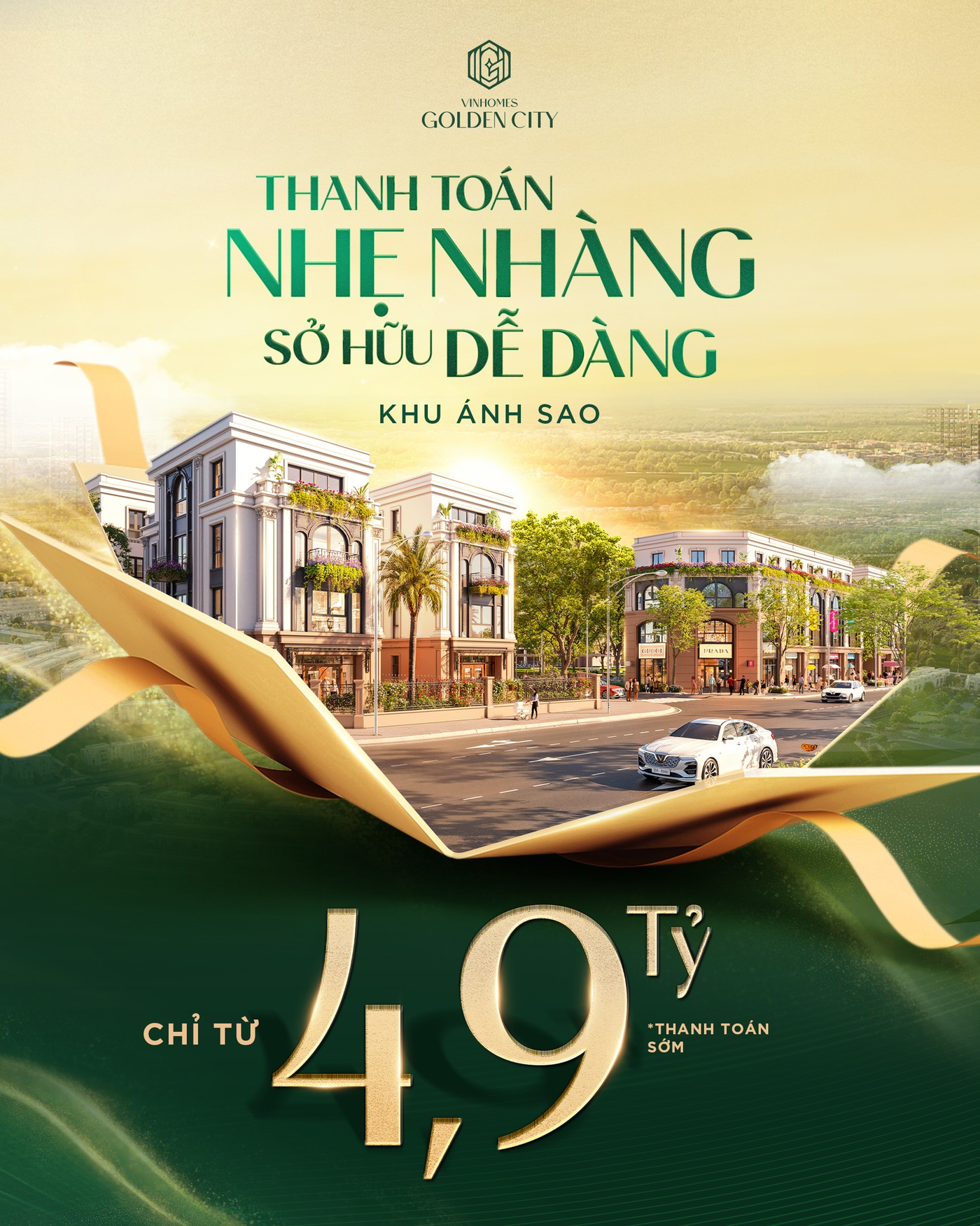 Cơ hội vàng sở hữu nhà phố thấp tầng Vinhomes Golden City tại Dương Kinh Hải Phòng với giá chỉ từ 4.9 tỷ đồng (Thanh toán sớm, đã trừ CK) (*)