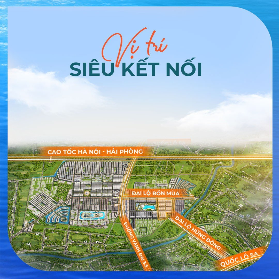 Vị trí Vinhomes Ocean Park 3 kết nối trực tiếp với Quốc lộ 5A và cao tốc Hà Nội - Hải Phòng, kết nối siêu tốc đến trung tâm Hà Nội.