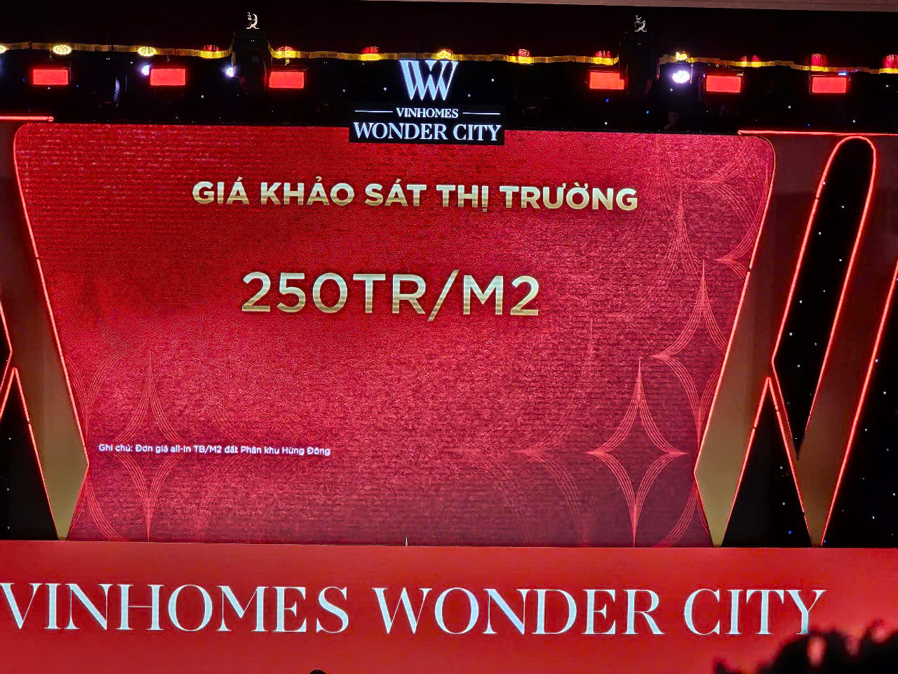 Mức giá khảo sát thị trường của khu Hừng Đông.