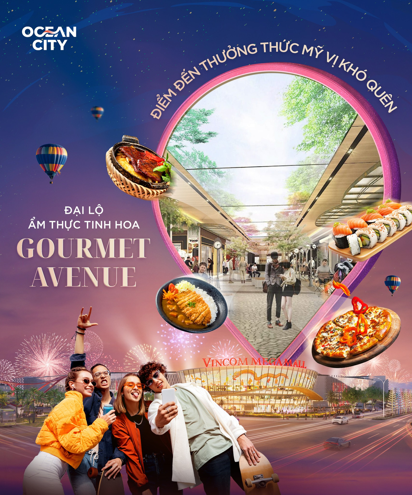 Đại lộ ẩm thực tinh hoa Gourmet Avenue tại Vincom Mega Mall Ocean City