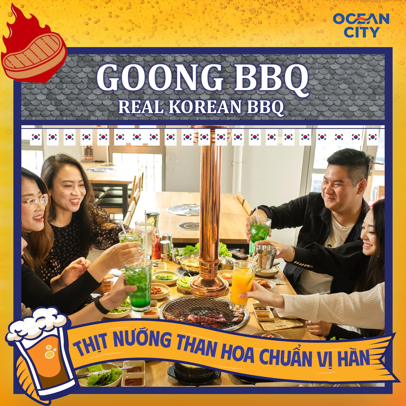 Goong BBQ – Bí quyết nướng chuẩn vị Hàn được truyền lại từ đầu bếp nổi tiếng xứ kim chi.