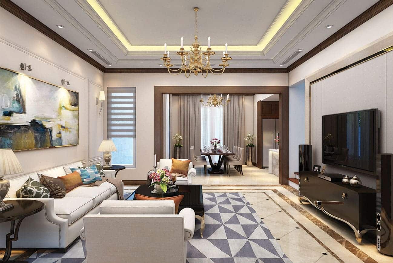 Phối cảnh nội thất biệt thự The Victoria Vinhomes Golden River tại cảng Bason, Bến Nghé, Quận 1.