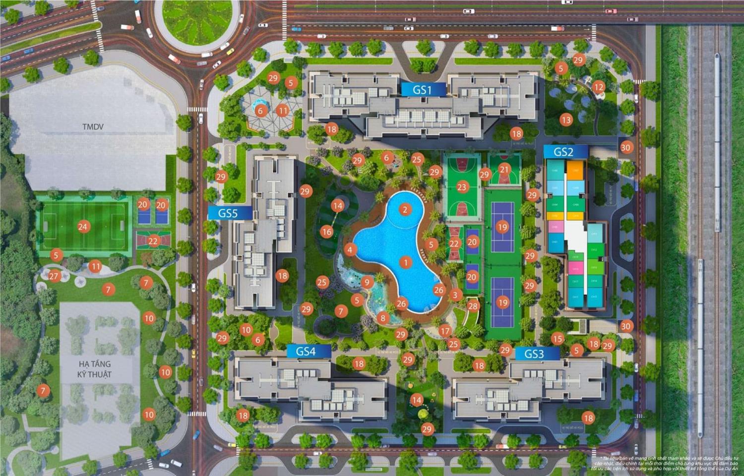 Mặt bằng chi tiết các phân khu Vinhomes Smart City