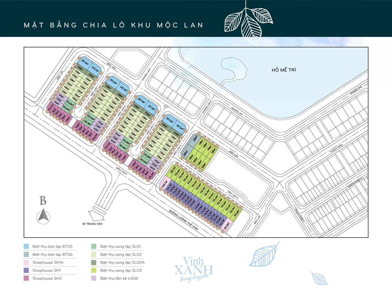 Mặt bằng phân khu Vinhomes Green Bay