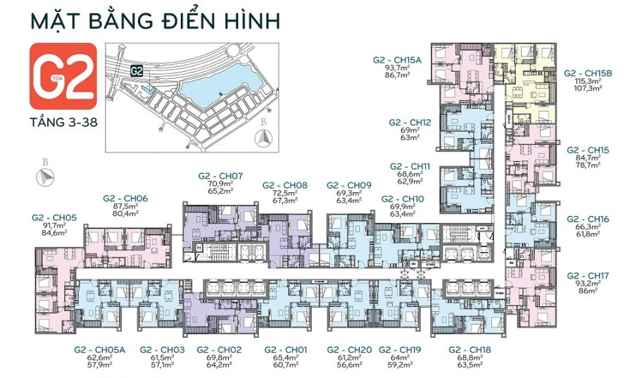 Mặt bằng phân khu Vinhomes Green Bay