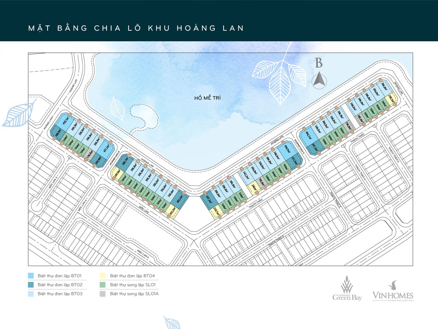Mặt bằng phân khu Vinhomes Green Bay