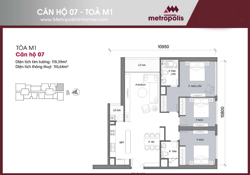 Thiết kế căn hộ Vinhomes Metropolis