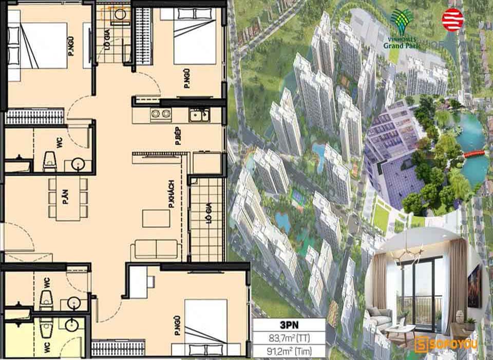 Thiết kế căn hộ The Origami