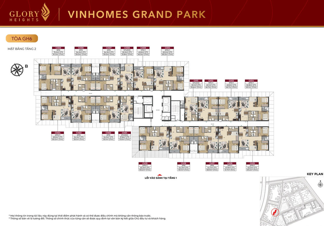 Mặt bằng tầng chi tiết Glory Heights