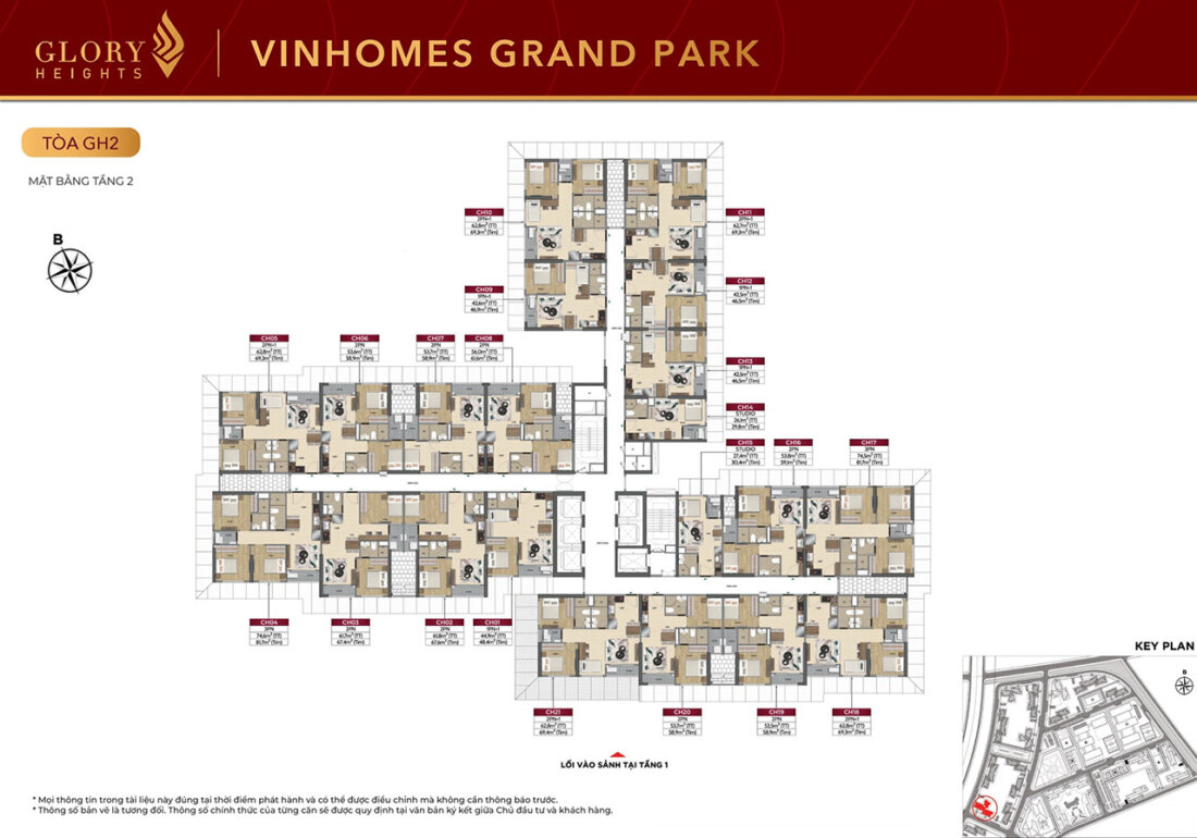 Mặt bằng tầng chi tiết Glory Heights