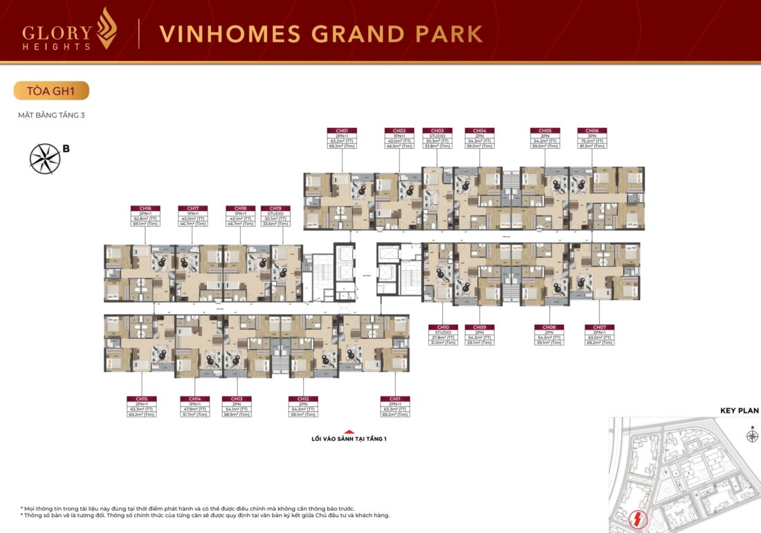 Mặt bằng tầng chi tiết Glory Heights