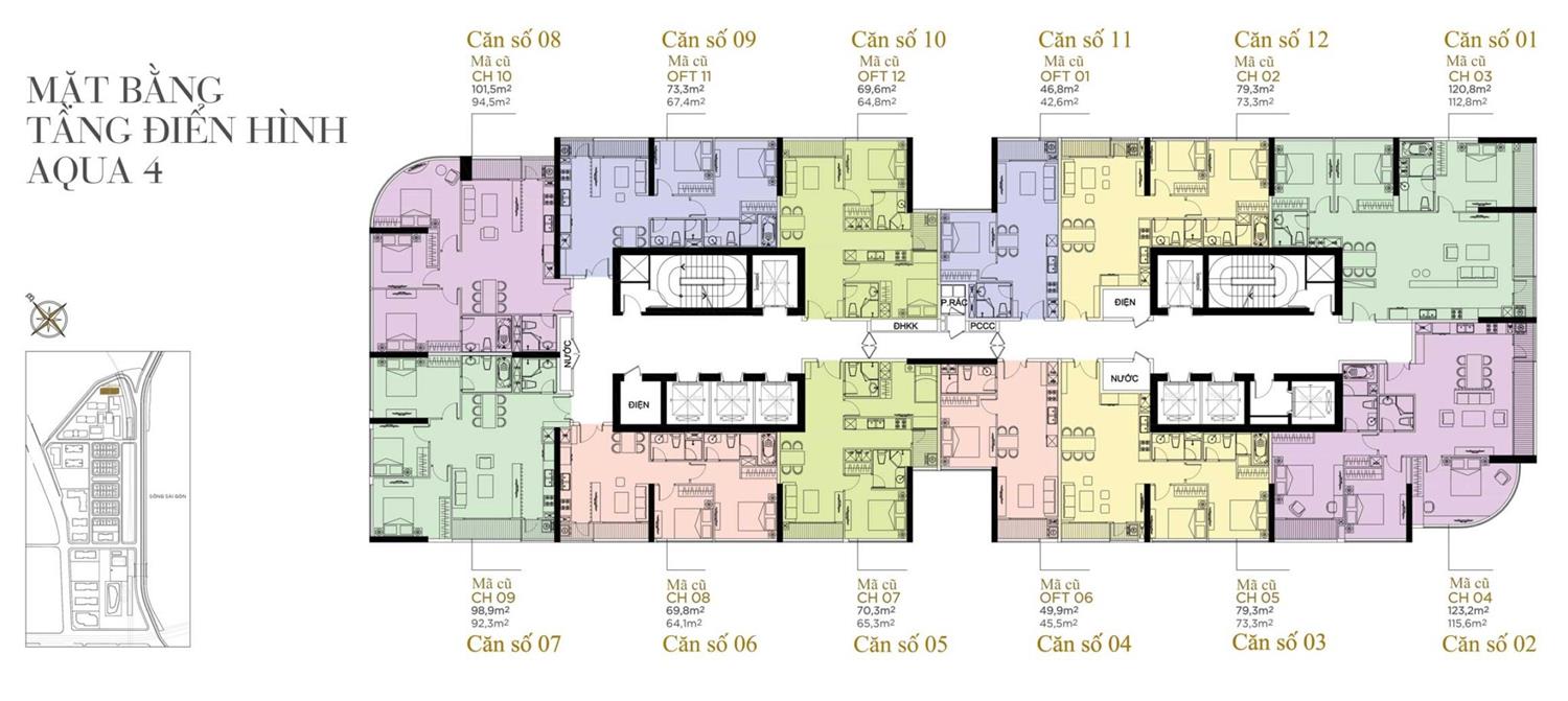 Mặt bằng tầng điển hình Vinhomes Golden River