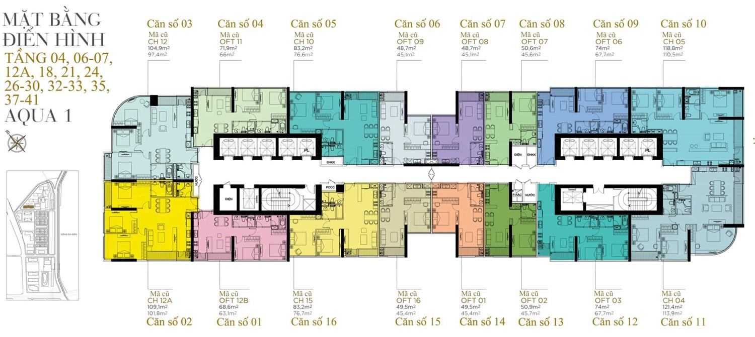 Mặt bằng tầng điển hình Vinhomes Golden River