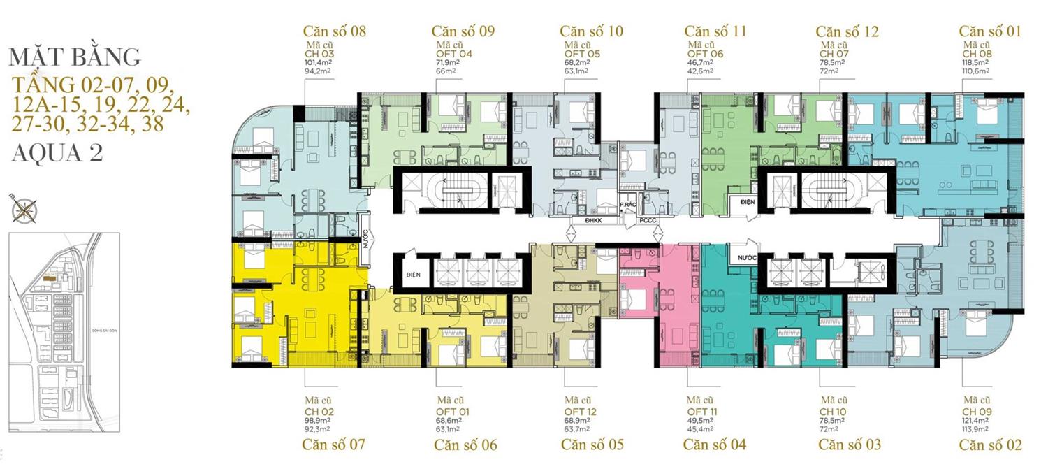 Mặt bằng tầng điển hình Vinhomes Golden River