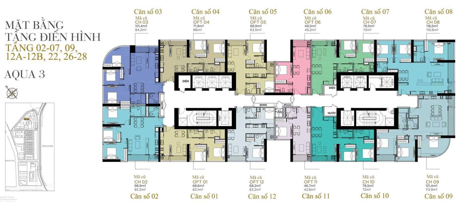 Mặt bằng tầng điển hình Vinhomes Golden River