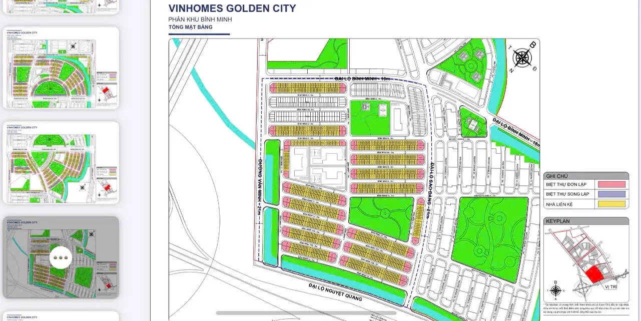 Mặt bằng 5 phân khu Vinhomes Golden City