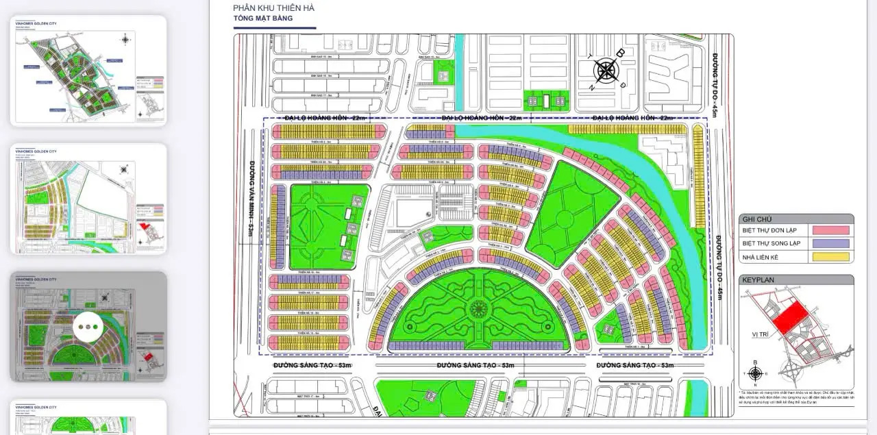 Mặt bằng 5 phân khu Vinhomes Golden City