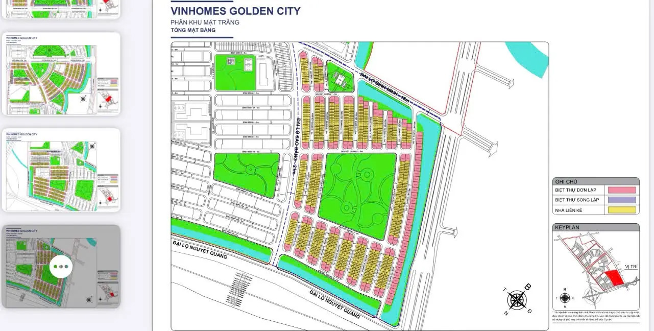 Mặt bằng 5 phân khu Vinhomes Golden City