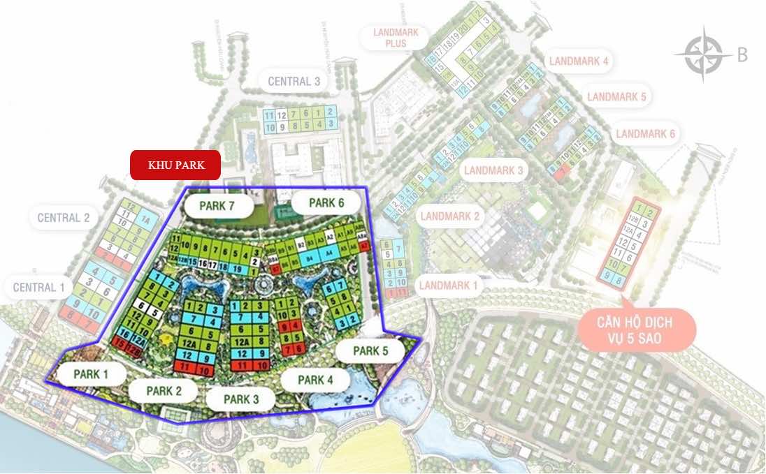 Mặt bằng phân khu Vinhomes Central Park