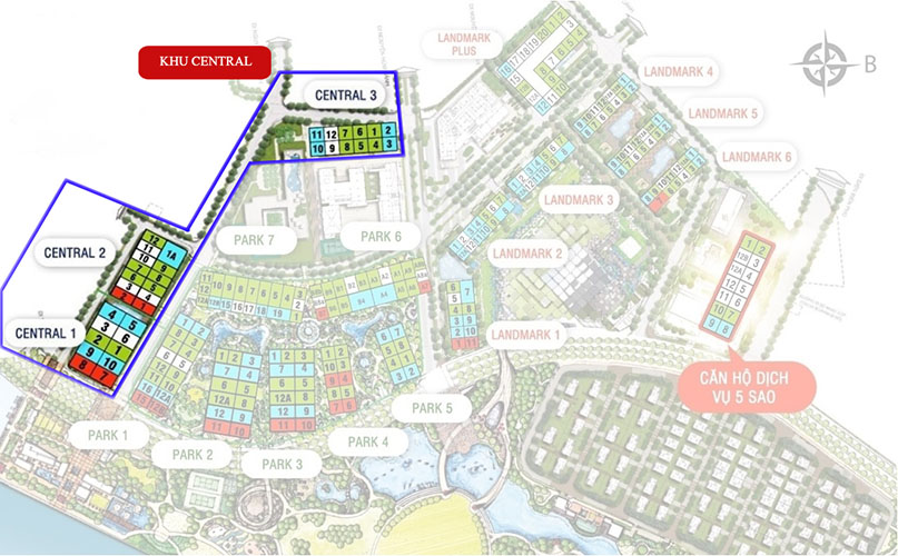 Mặt bằng phân khu Vinhomes Central Park