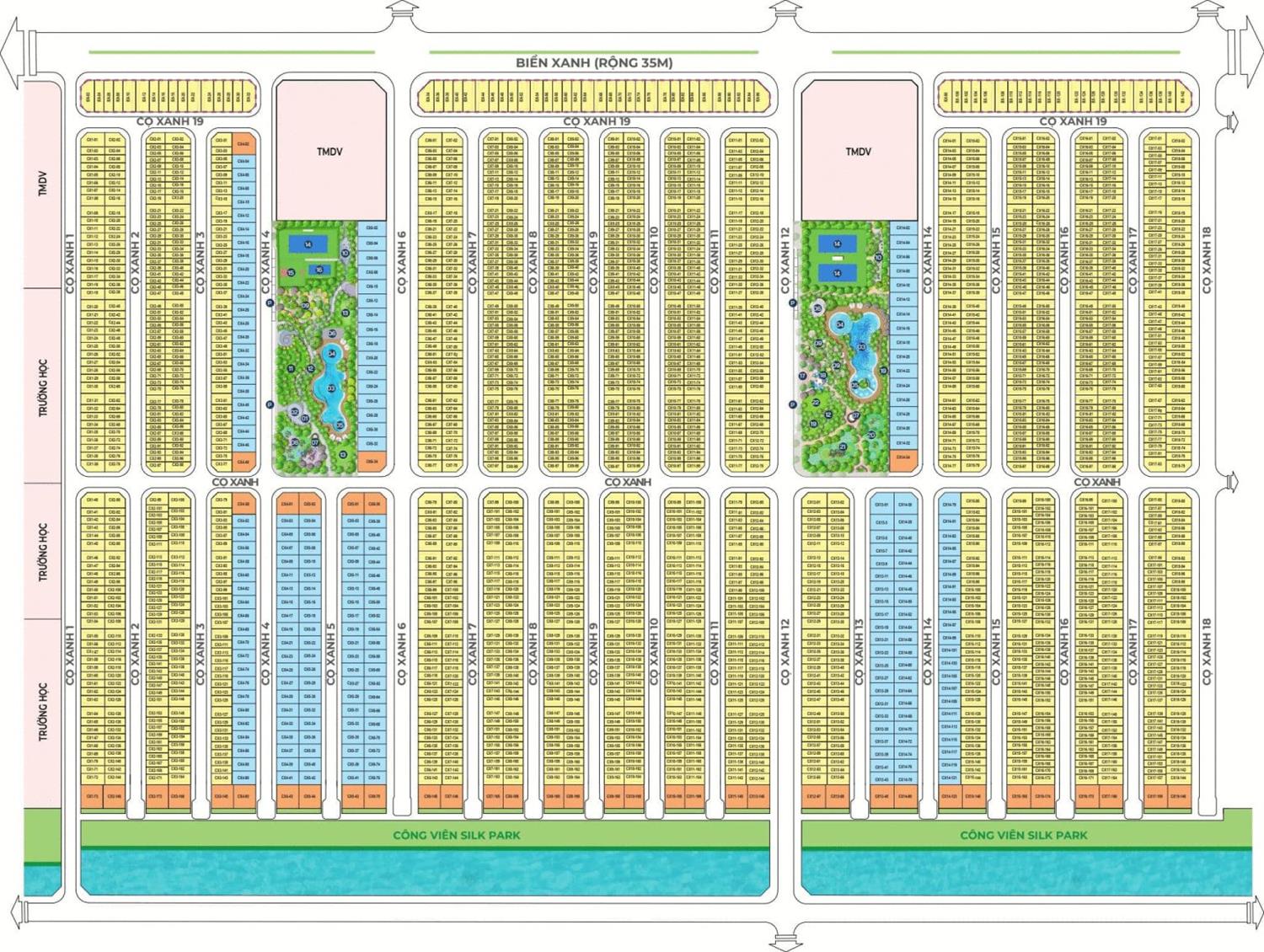 Mặt bằng phân khu Vinhomes Ocean Park 2