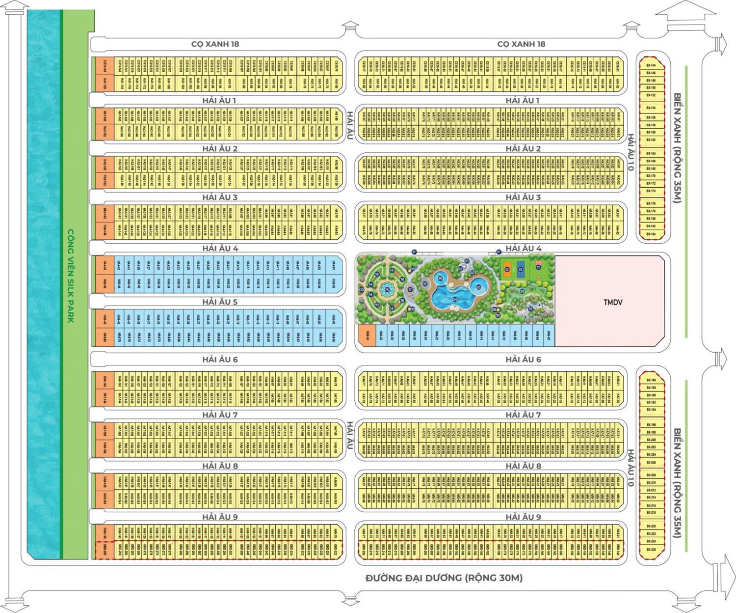 Mặt bằng phân khu Vinhomes Ocean Park 2