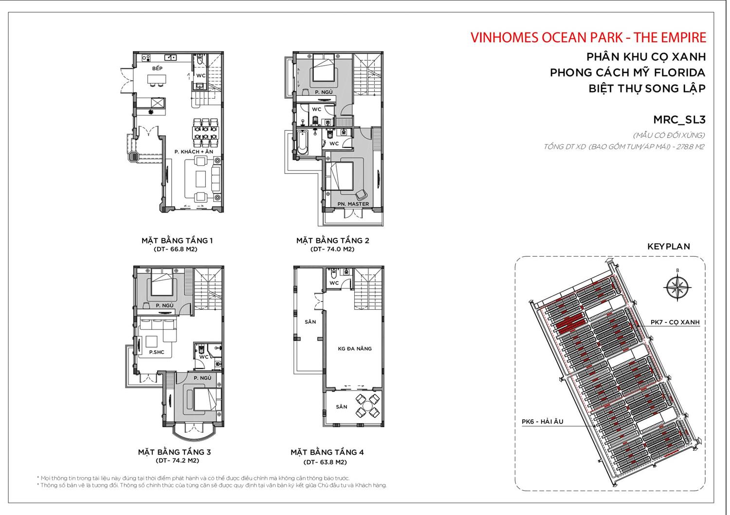 Thiết kế Sản các loại hình sản phẩm Vinhomes Ocean Park 2