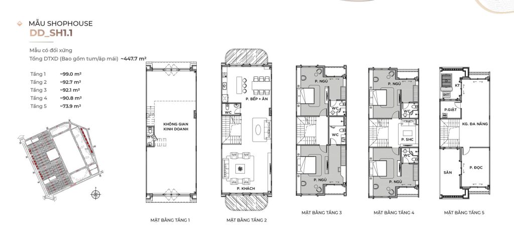 Thiết kế Sản các loại hình sản phẩm Vinhomes Ocean Park 2