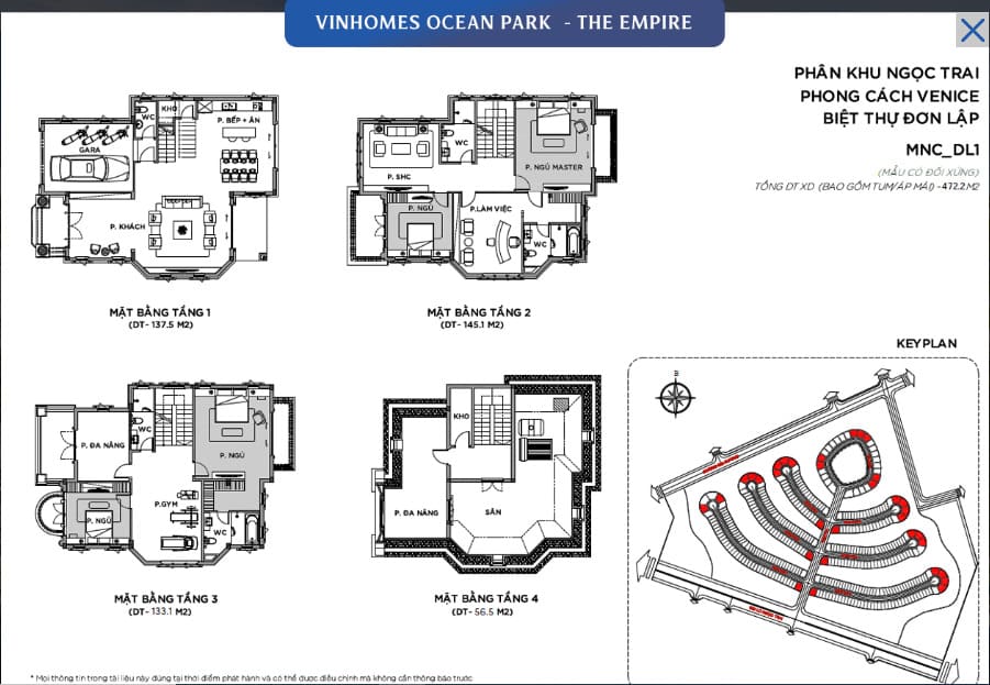 Thiết kế Sản các loại hình sản phẩm Vinhomes Ocean Park 2