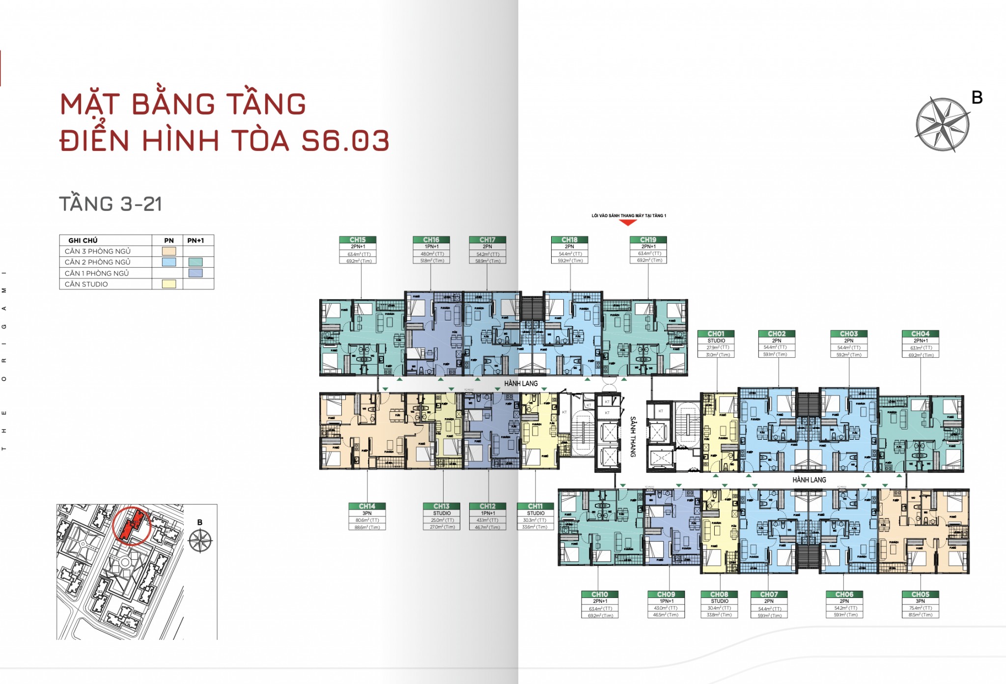 Mặt bằng tầng 3-21 toà S6.03 - The Origami