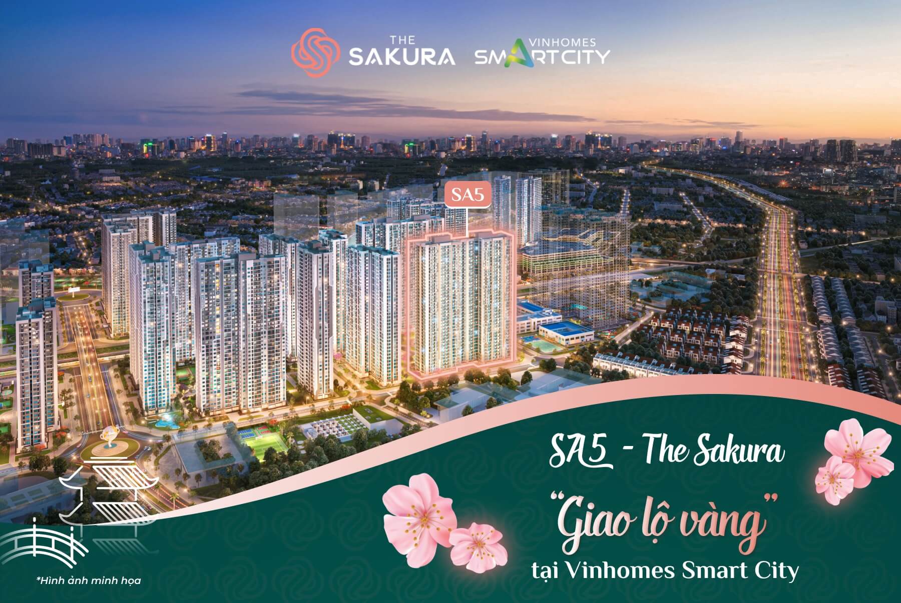 Phối cảnh vị trí tòa SA5 The Sakura Smart City