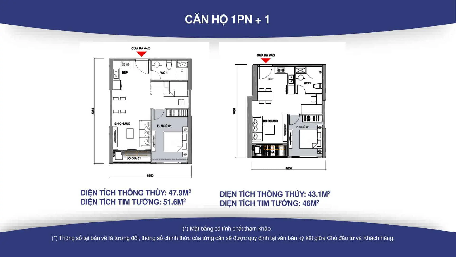 Layout thiết kế căn hộ 1PN Vinhomes Quận 9